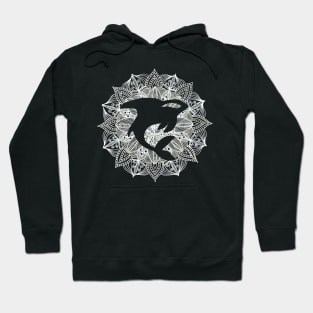 White Mandala Circle Orca Hoodie